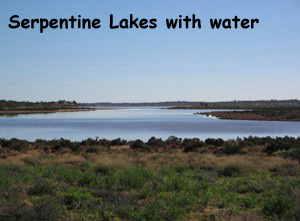 Serpentine Lakes with water