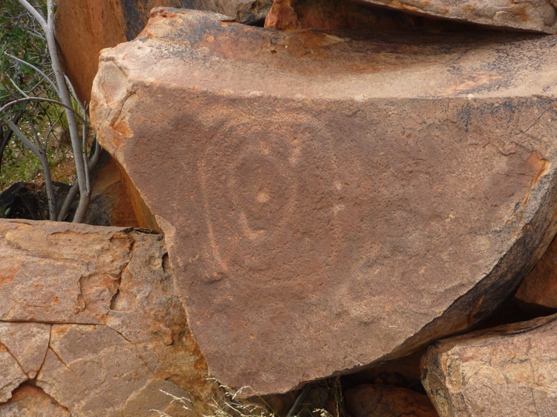 Aboriginal petroglyphs at Onegunyah Rockhole