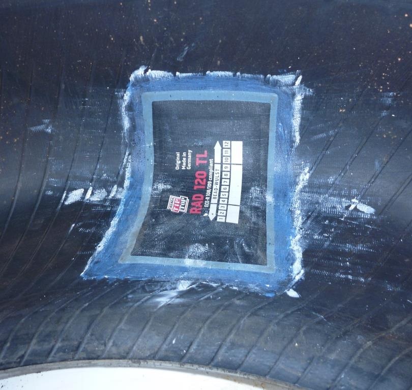 Inside a patched tyre