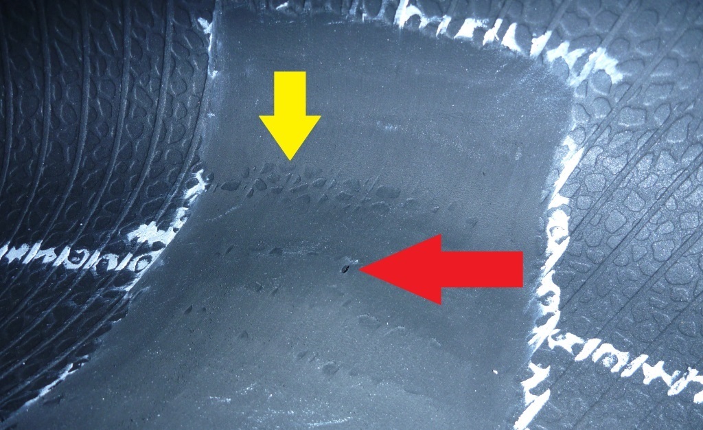 Poorly buffed tyre