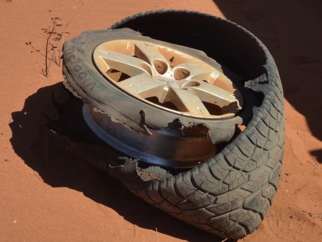 Wrecked tyre