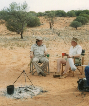 Dick & Len filming in 1991